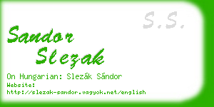 sandor slezak business card